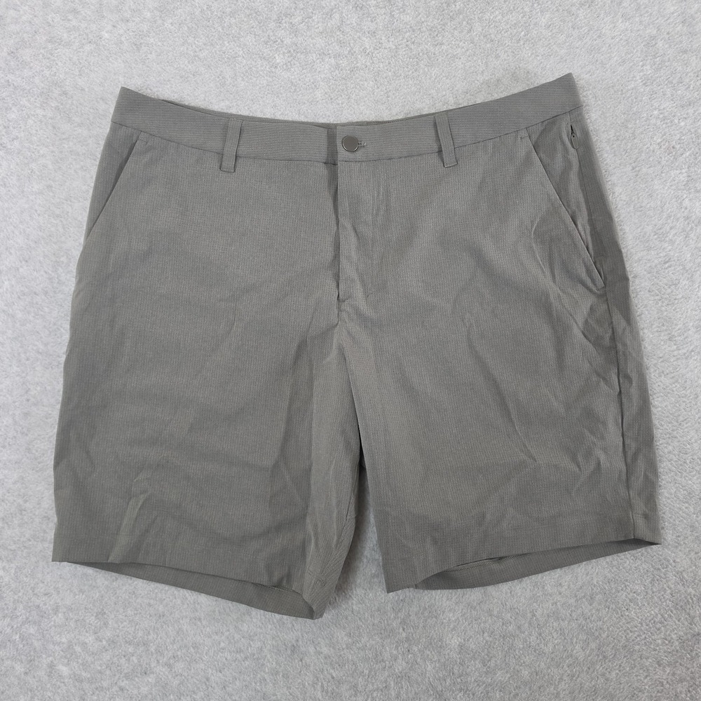 Lululemon ABC Classic Fit Shorts 38 Mens 9 Inch WovenAir Green Grey Golf Casual